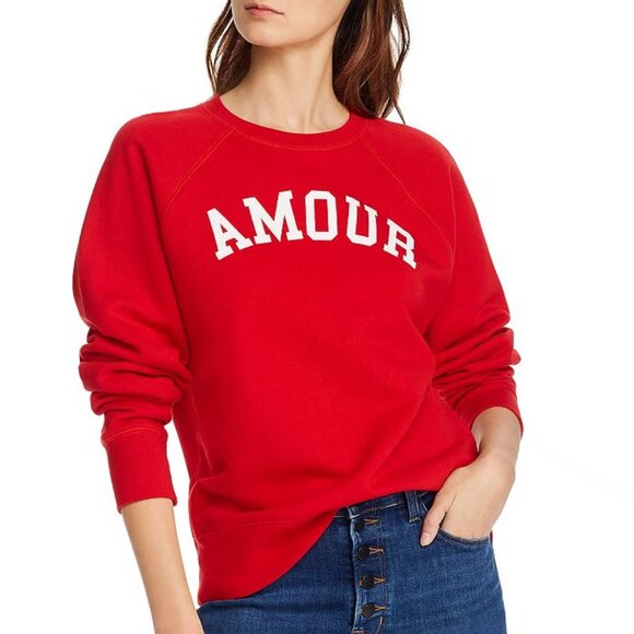 Zadig & Voltaire Red Amour Crew Neck Pullover Sweatshirt - Picture 1 of 1